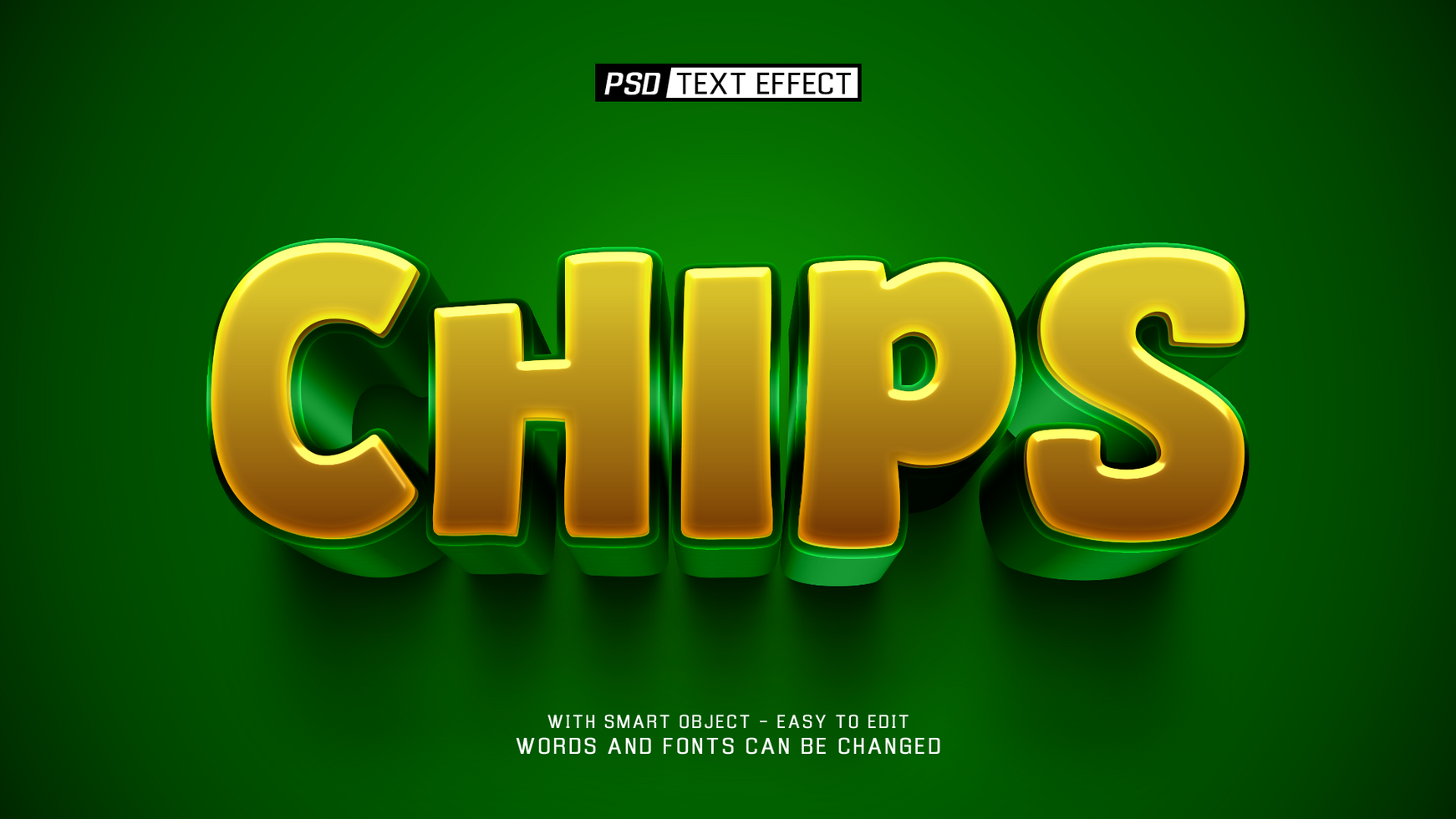 chips 3d text effect psd