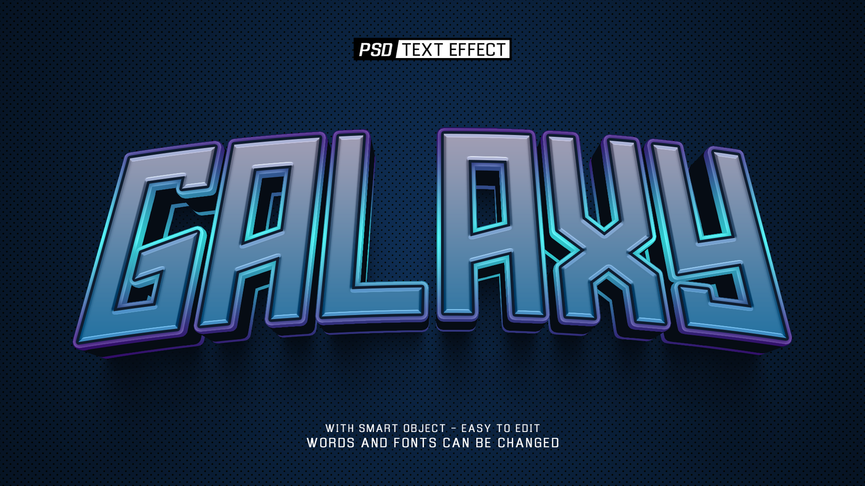 galaxy 3d text effect psd