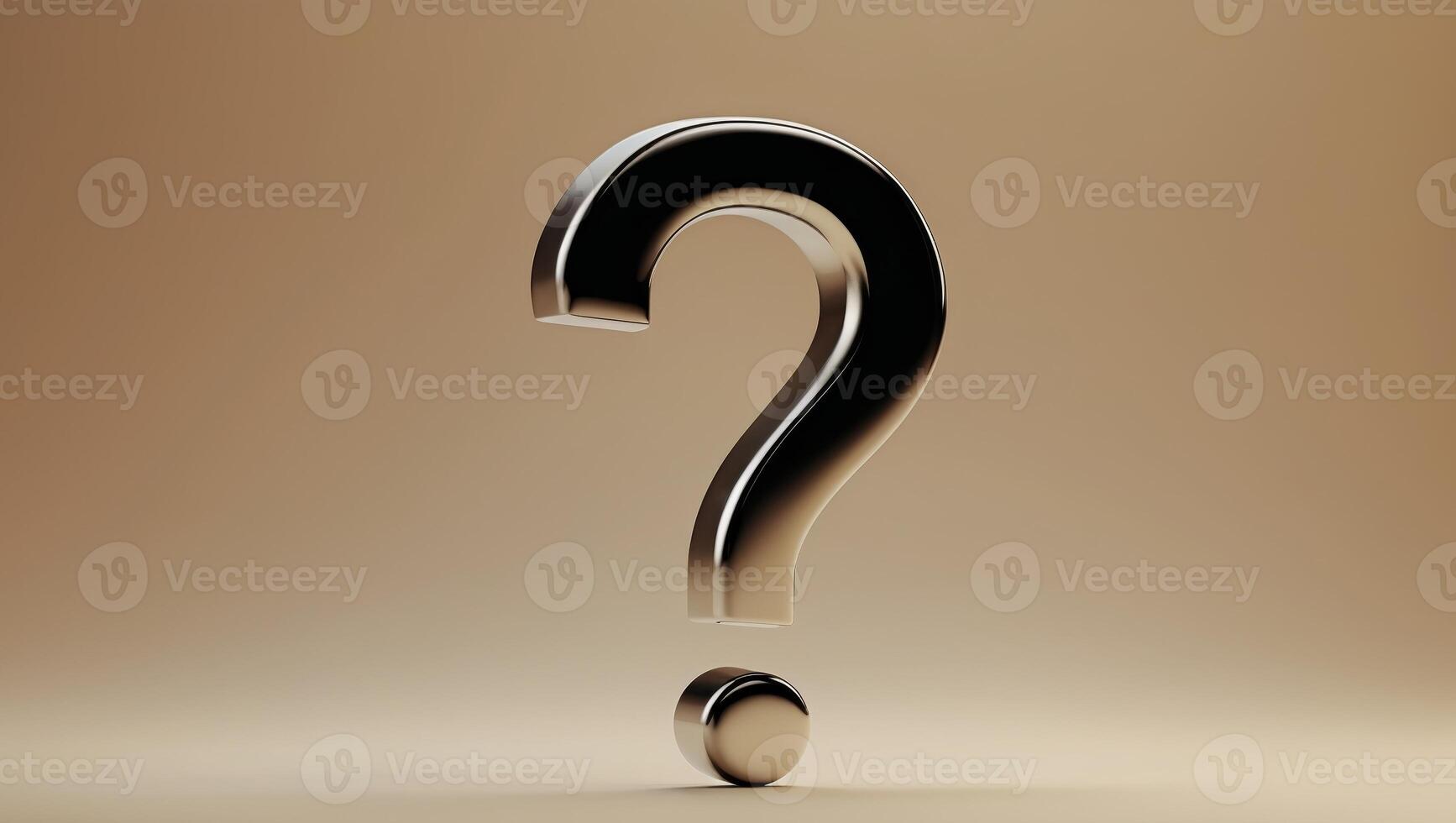Metallic question mark on a beige backgroundMetallic question mark on a beige background. photo