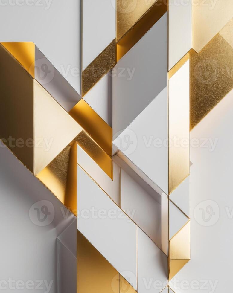 Abstract geometric art with gold accents photo