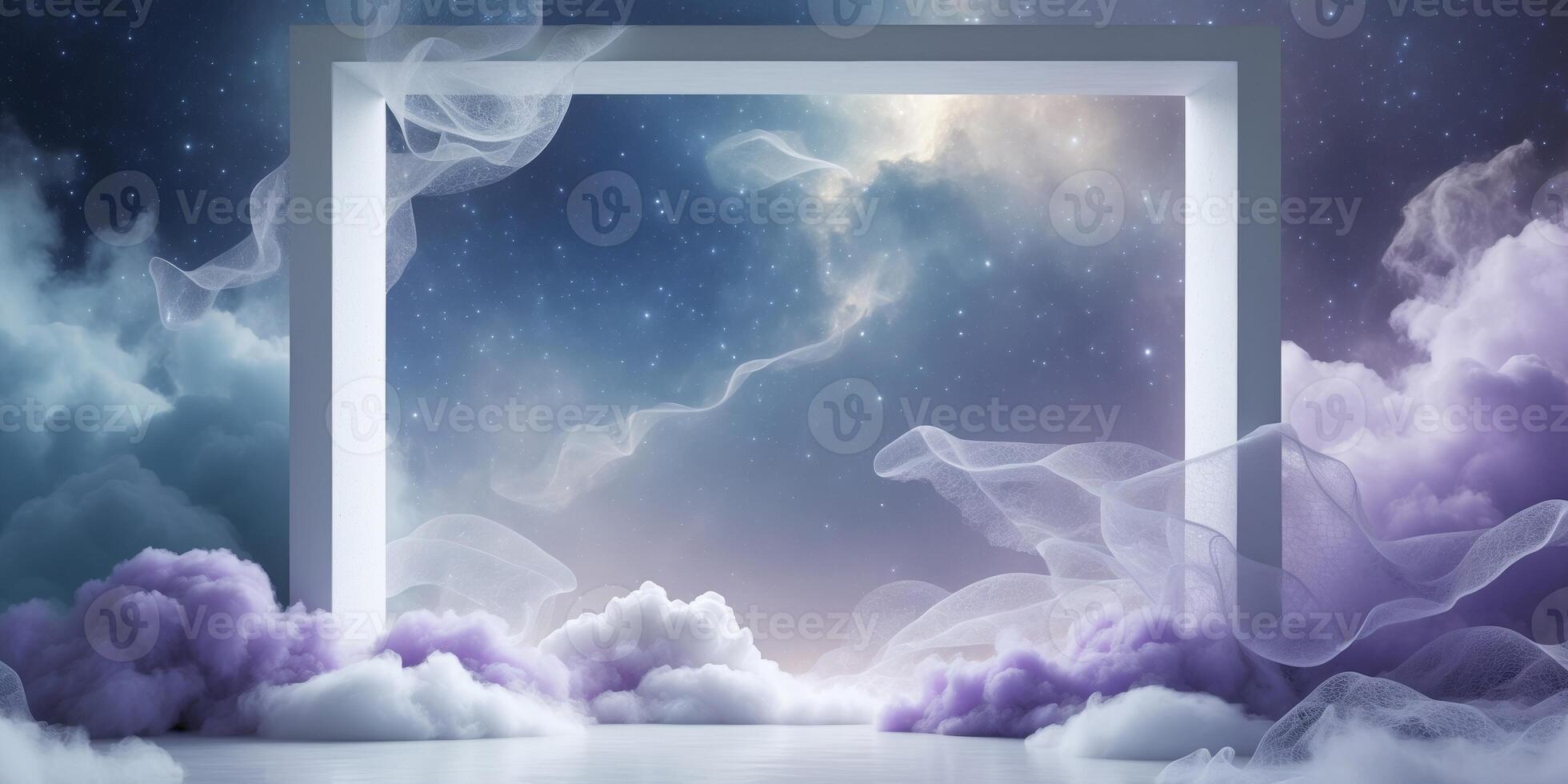 Cosmic sanctuary of celestial serenity where tranquil hues and gentle shapes evoke a sense of peace and tranquility amidst the vastness of the universe ta photo