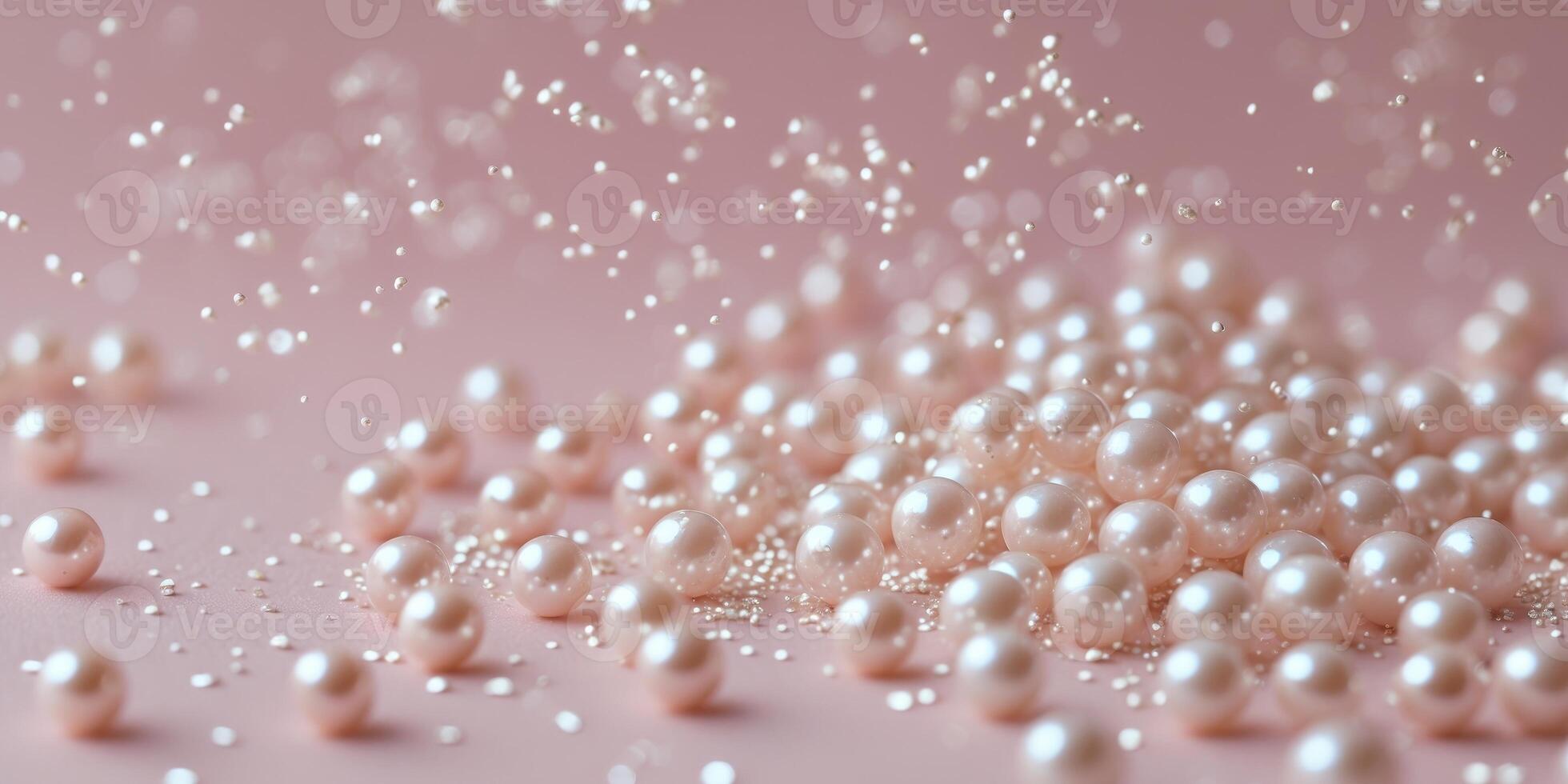 A pink background adorned with pearl confetti photo