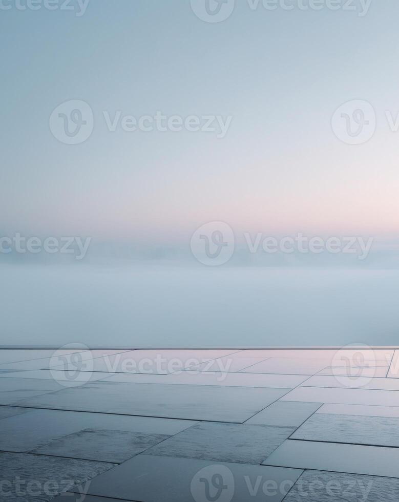 Moody Digital Artwork with Wet Stone Floor and Misty HorizonMoody Digital Artwork with Wet Stone Floor and Misty Horizon. photo