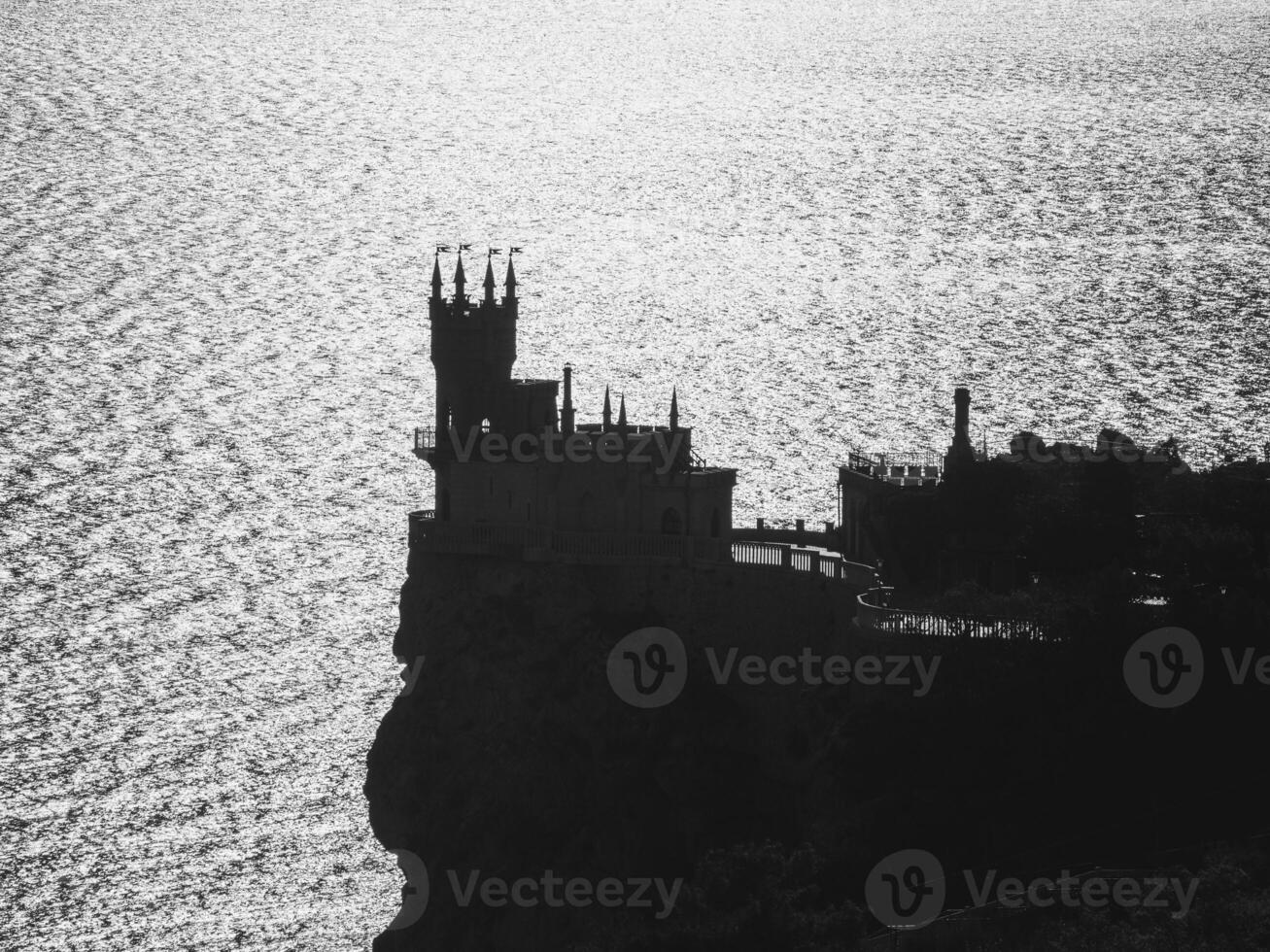 silhouette of the Castle Swallow's Nest in Crimea photo