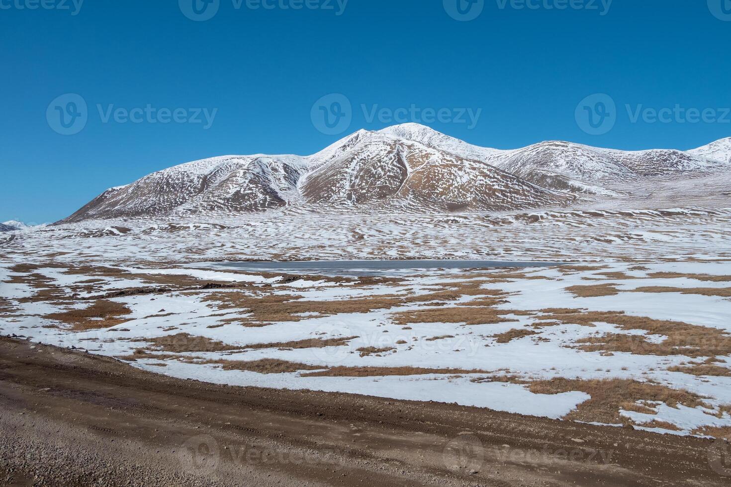 Natural scenery of snow mountain wilderness in Altai Republic photo