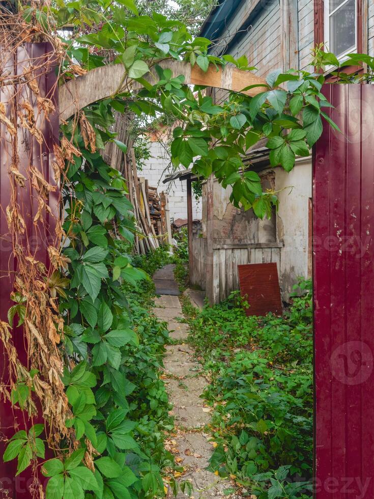 An authentic courtyard in the old town. photo