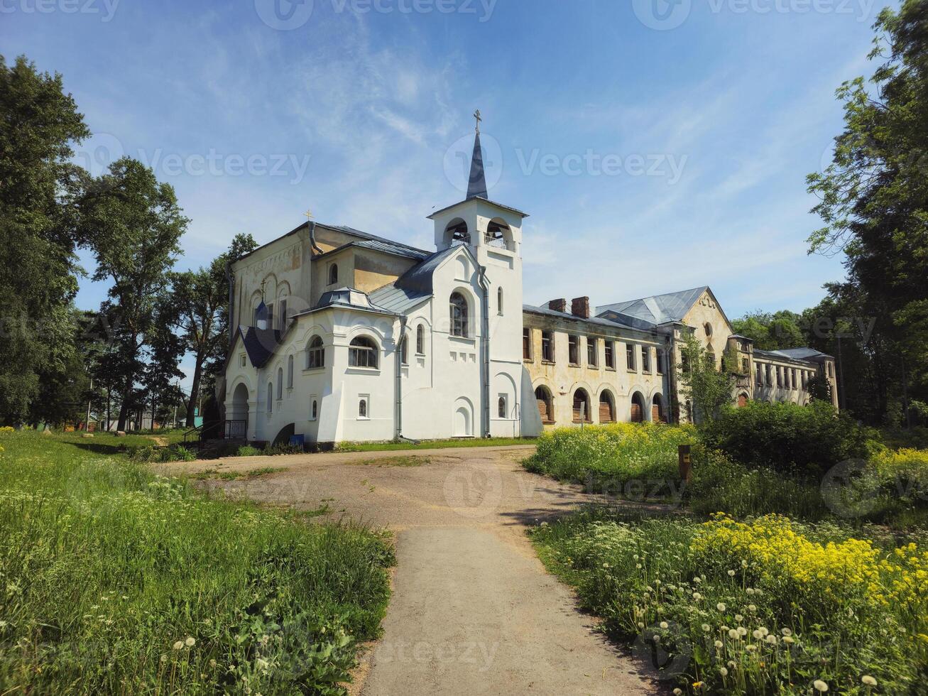 Old school house of the Agricultural colony of M.P. Bekleshov, Izvara village, Russia. photo