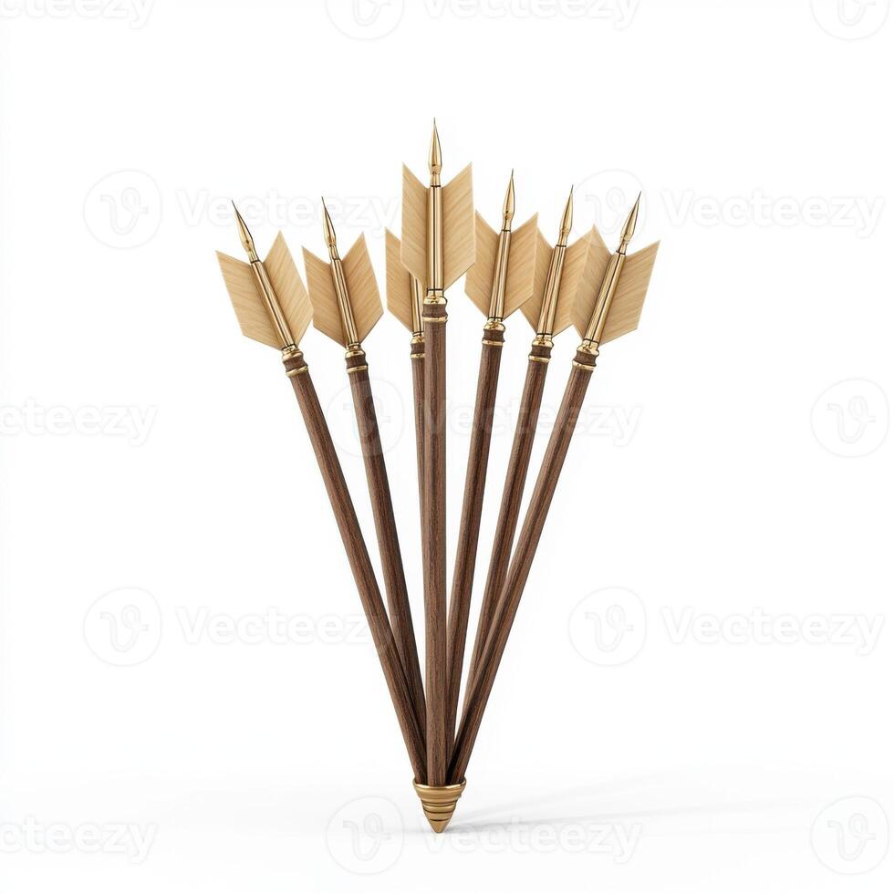 Collection of ornate arrows displayed together showing craftsmanship and design photo