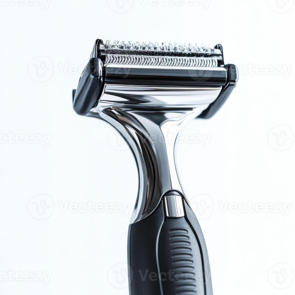 Stainless steel razor designed for efficient shaving and grooming with ergonomic grip for comfort and control photo