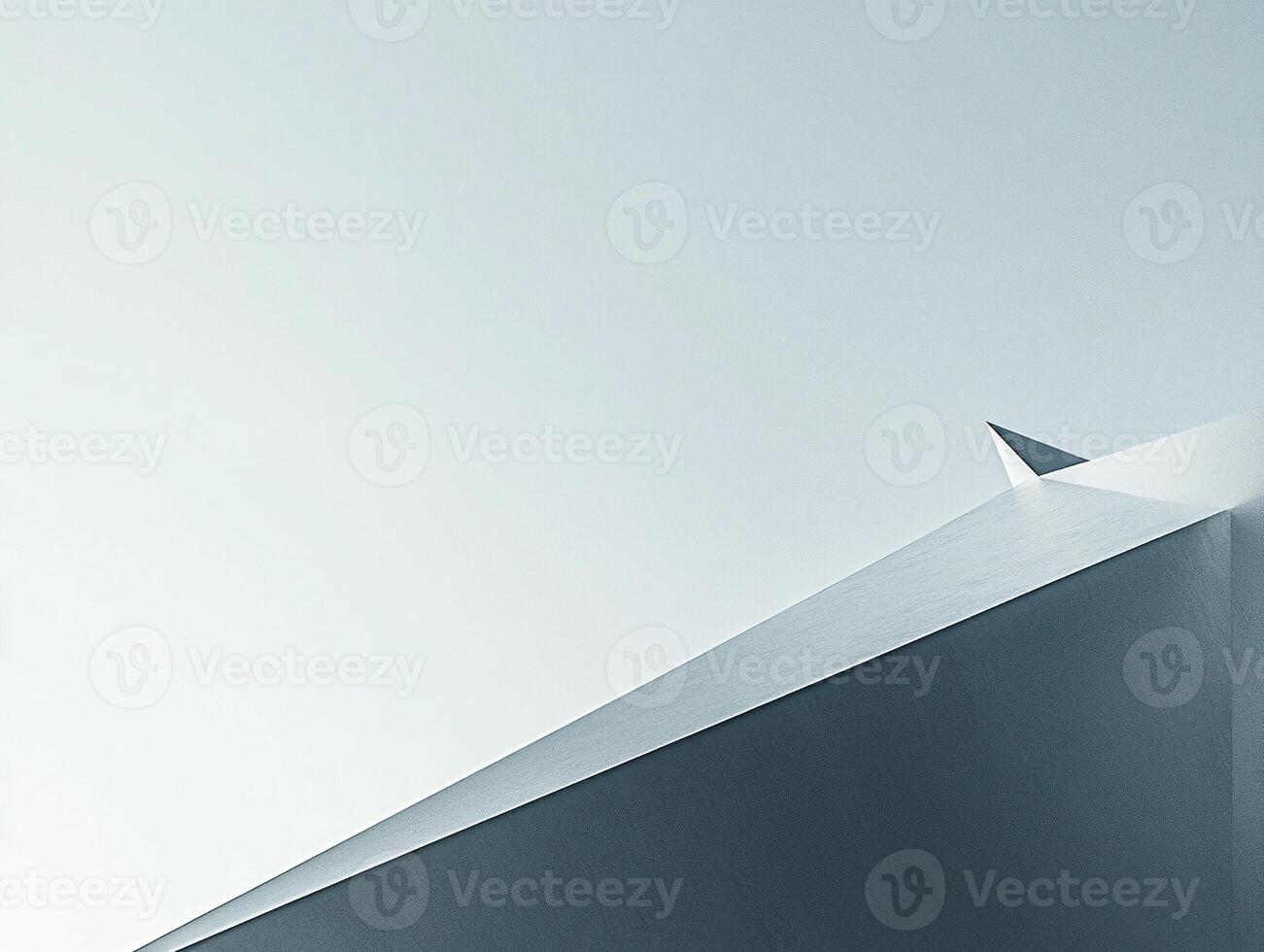 Minimalist paper plane soaring in clear blue sky symbolizing freedom, ambition, and simplicity in a vibrant composition photo