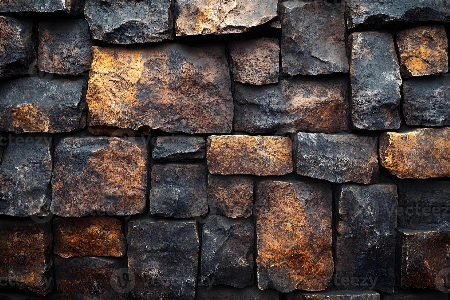 Rustic Stone Wall Texture for Architectural Design and Backgrounds photo
