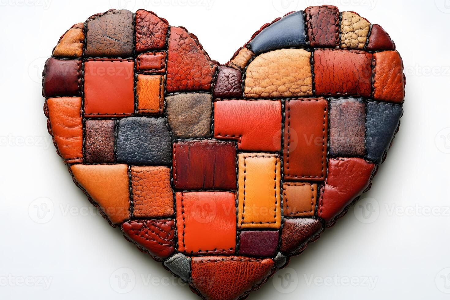 Patchwork Leather Heart Design for Craft and Decorative Art Inspiration photo