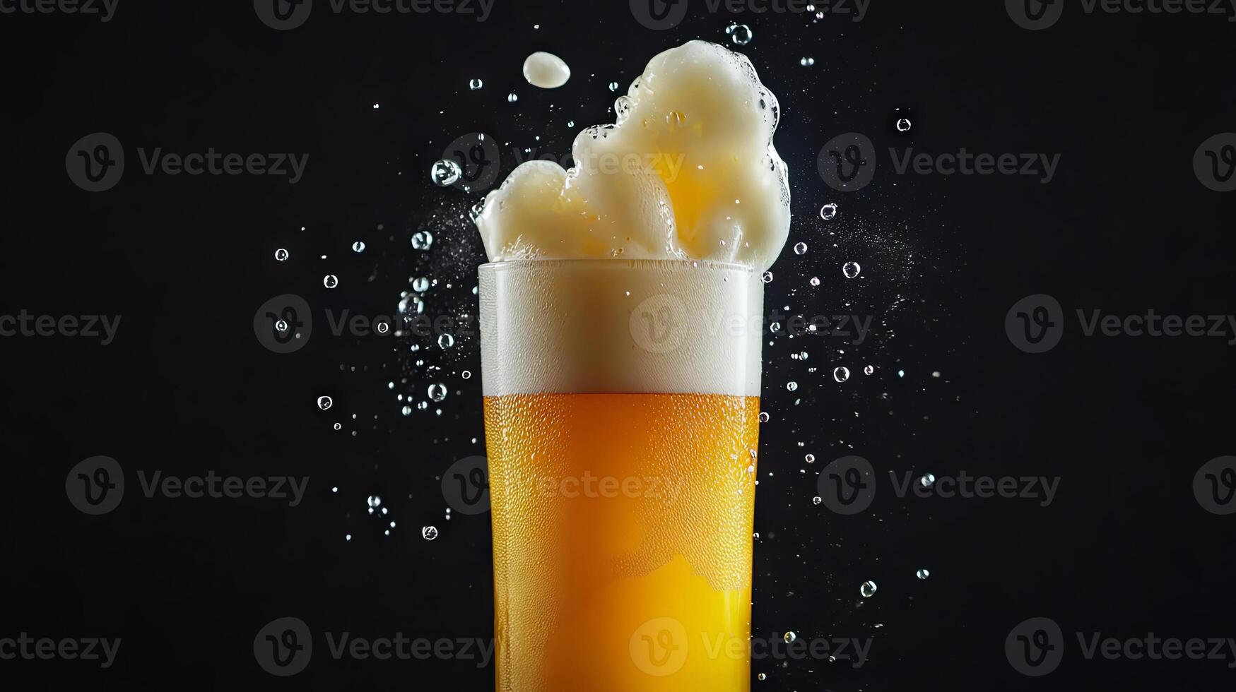 A Frothy Beer Splash in a Glass photo