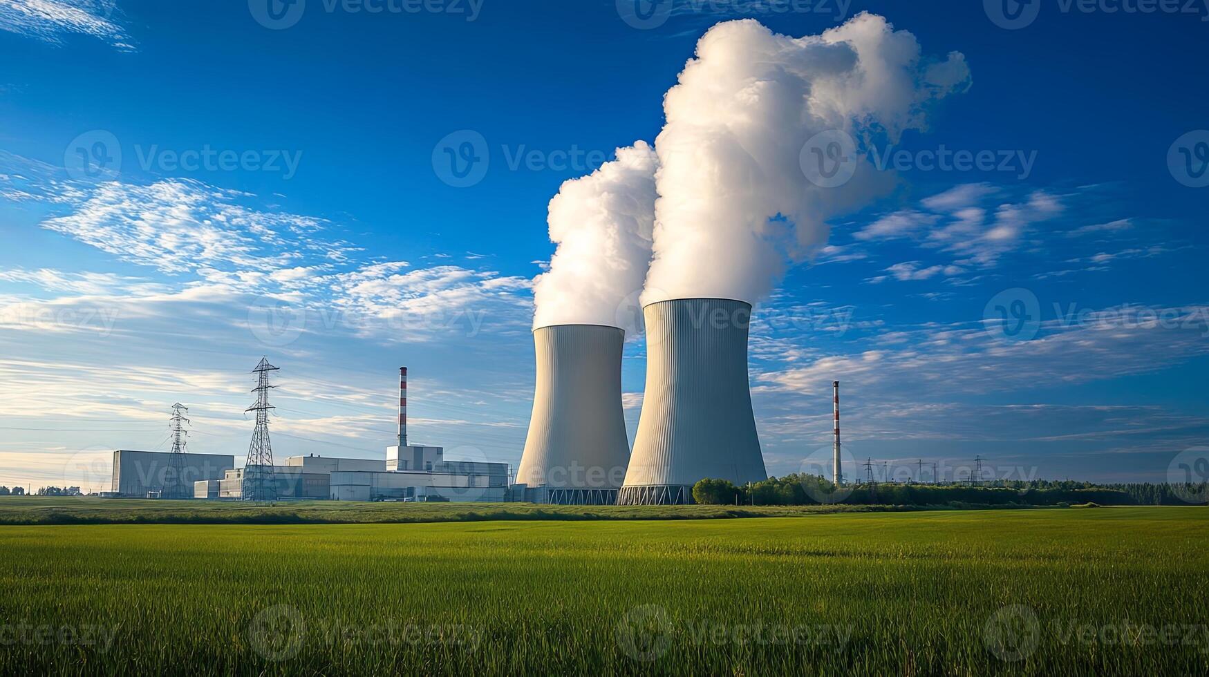 Modern Power Plant in Rural Landscape photo