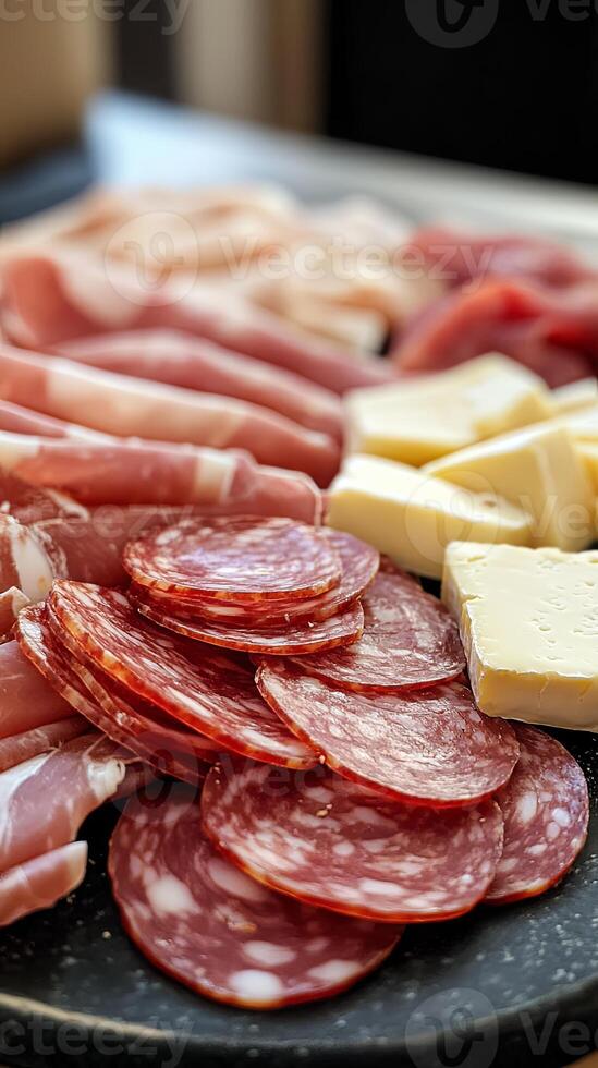 A Gourmet Selection of Meats and Cheeses photo