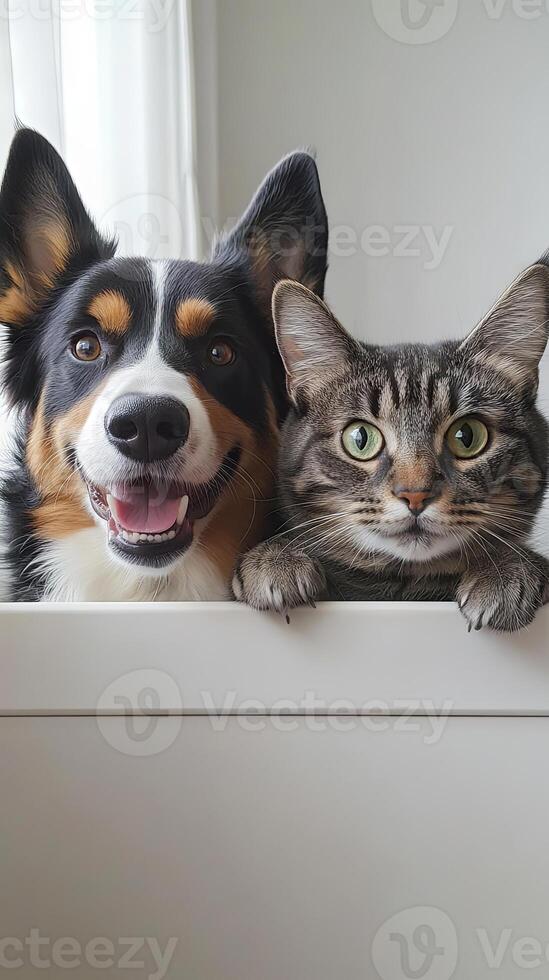 Adorable Dog and Cat Companionship photo