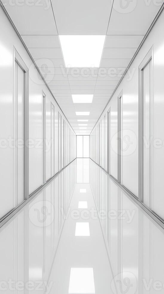 A Pristine White Corridor, Modern Architecture at its Finest photo