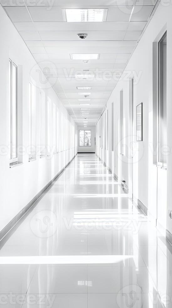 A Pristine White Corridor Illuminates the Modern Architecture photo