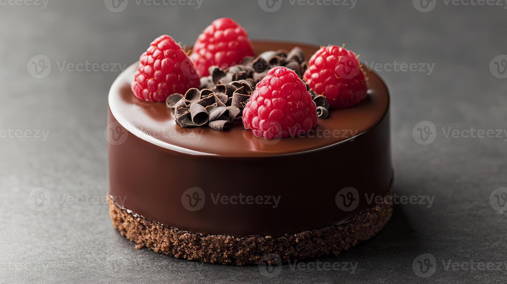 Rich Chocolate Cake with Fresh Raspberries photo