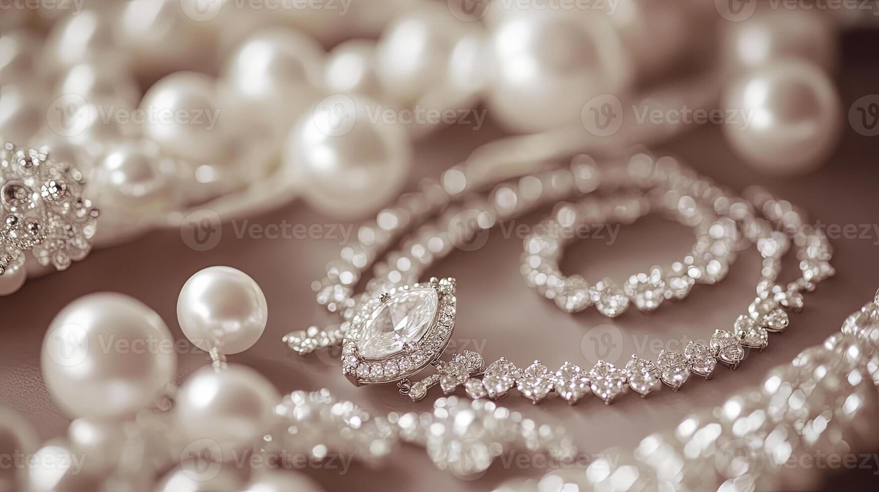 Sparkling Diamonds and Pearls Exquisite Jewelry photo