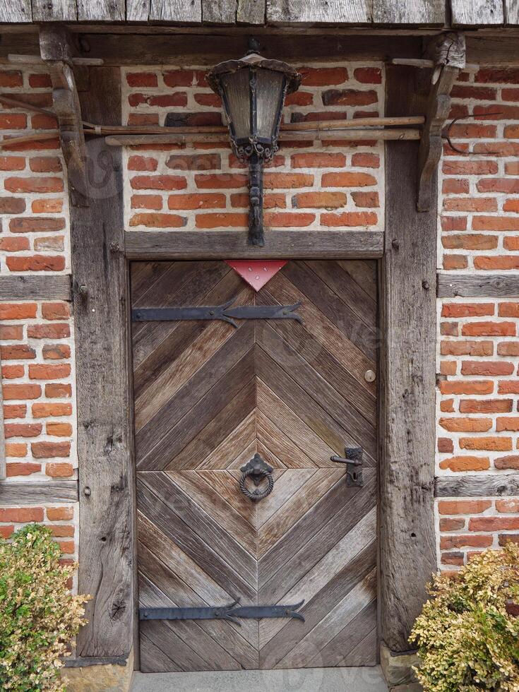 A door with a red heart on it photo