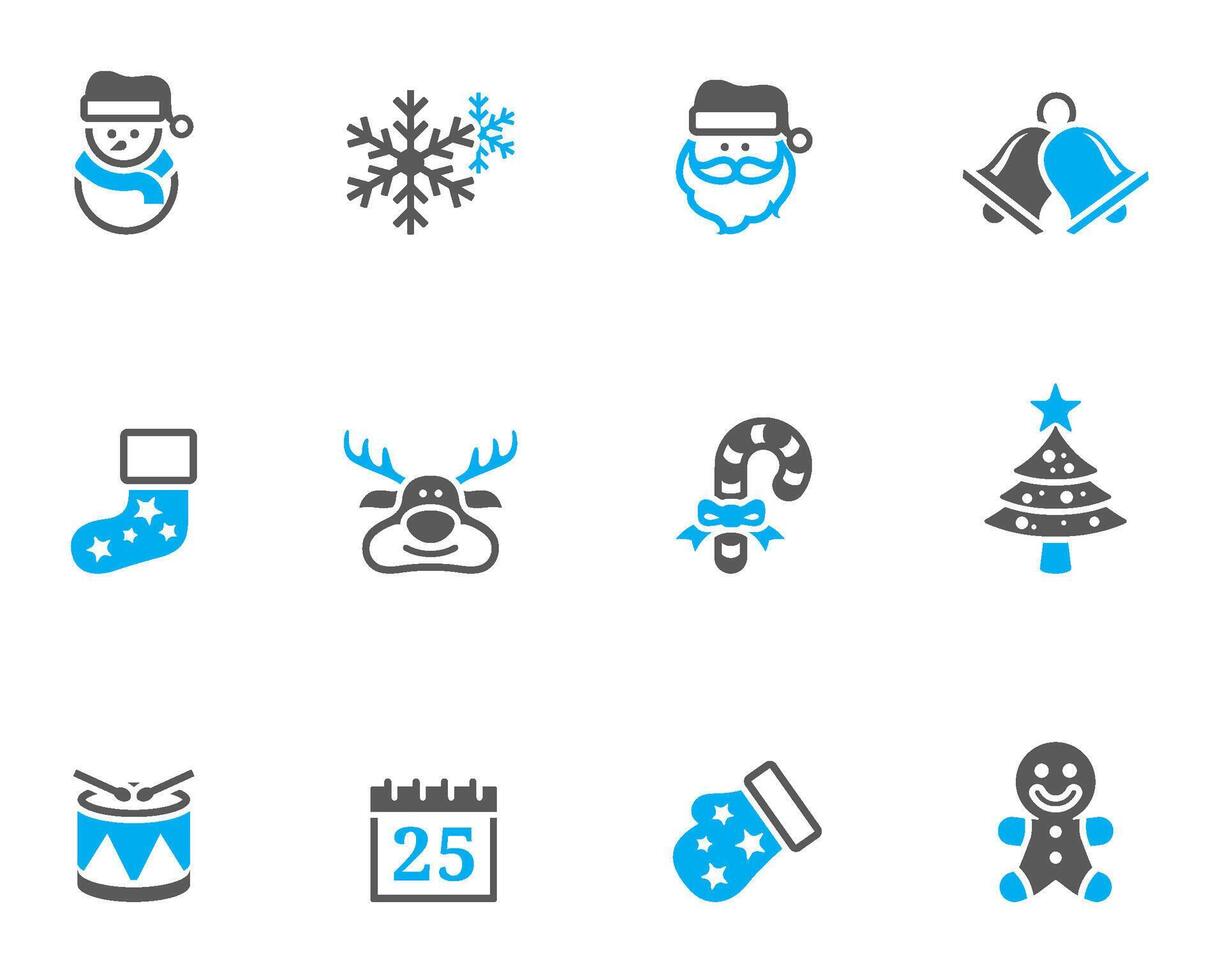 Christmas icon in two tone color illustrations vector