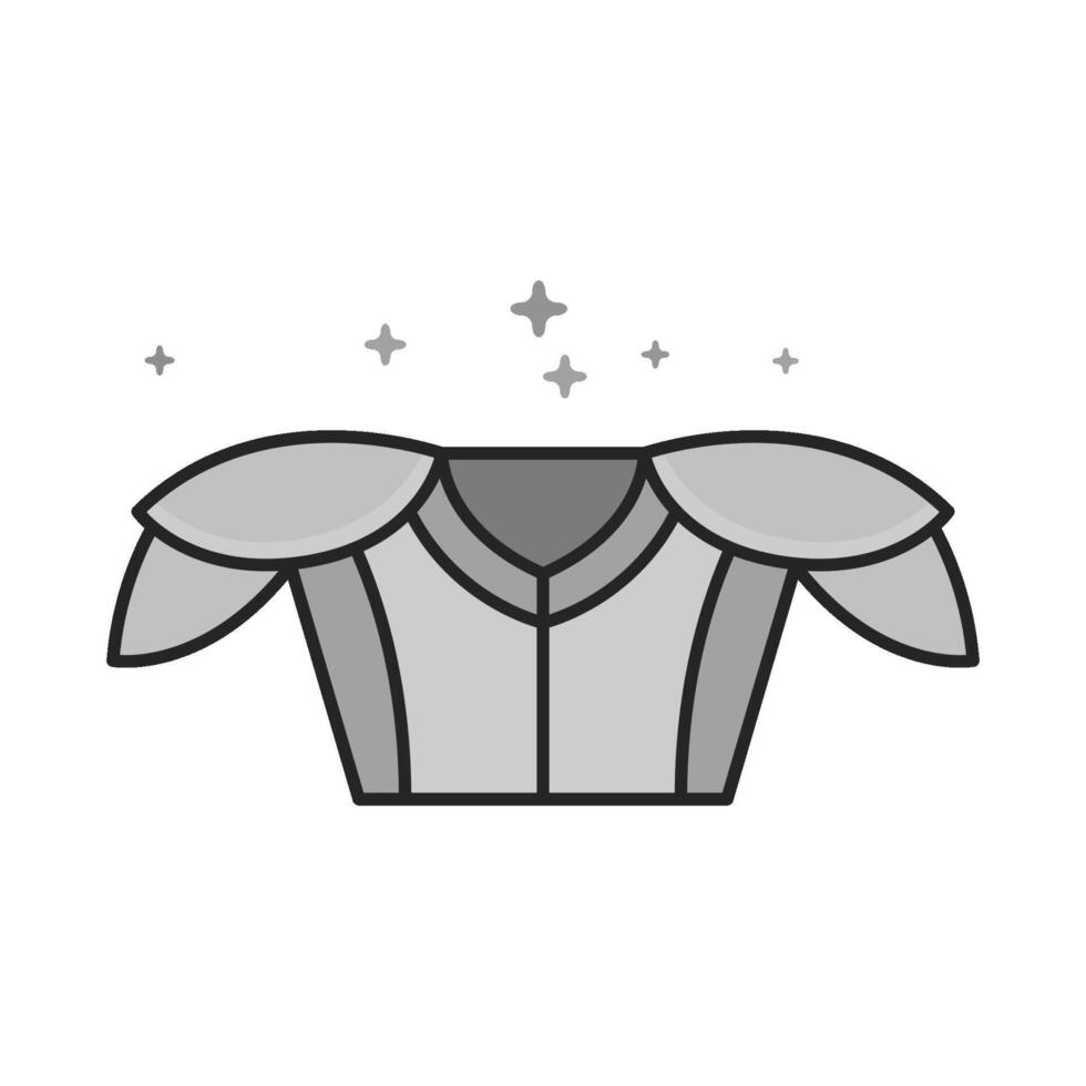 Football armor icon in flat outlined grayscale style illustration vector