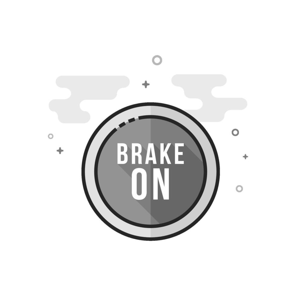 Race brake sign icon in flat outlined grayscale style illustration vector