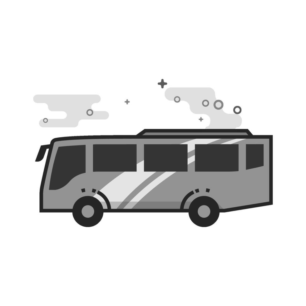 Bus icon in flat outlined grayscale style illustration vector