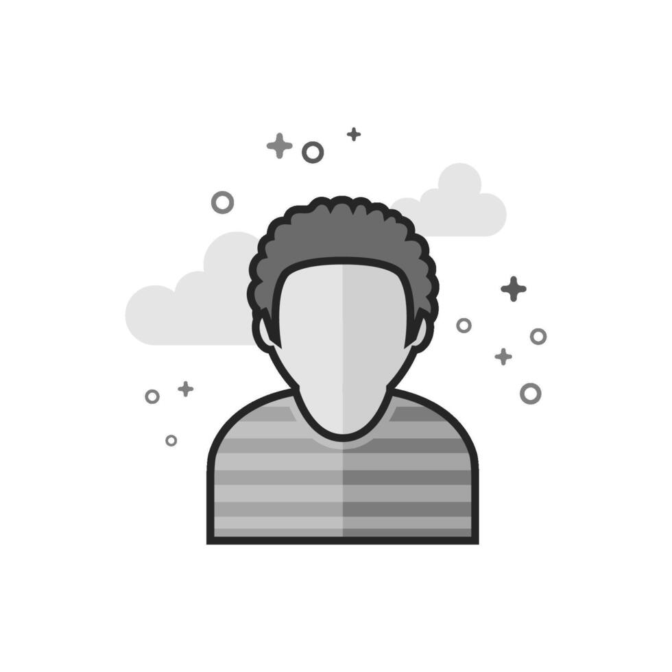 Burglar icon in flat grayscale style illustration vector