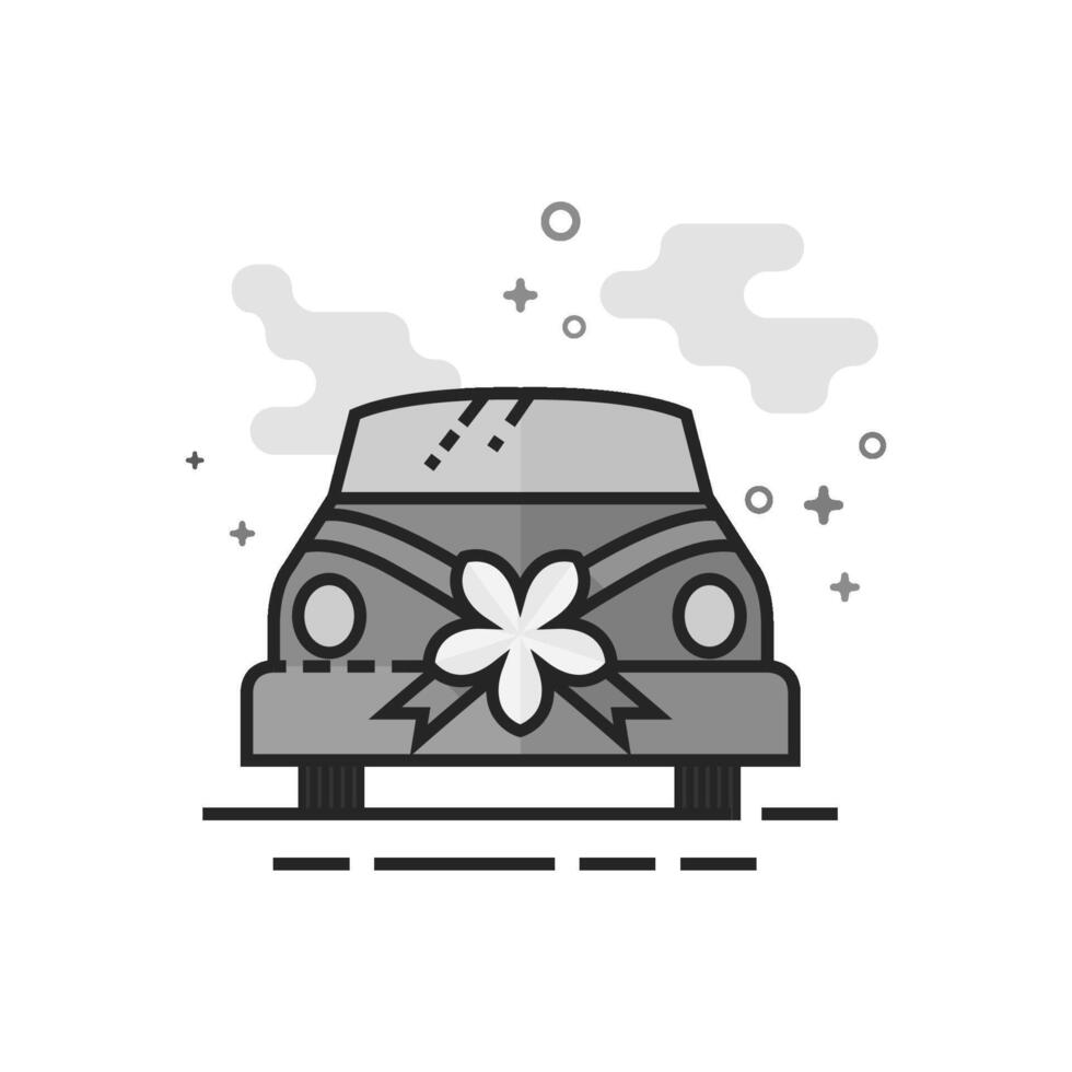 Offroad car icon in flat outlined grayscale style illustration vector