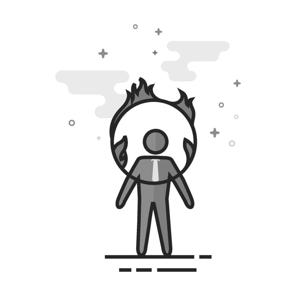 Businessman challenge icon in flat outlined grayscale style illustration vector