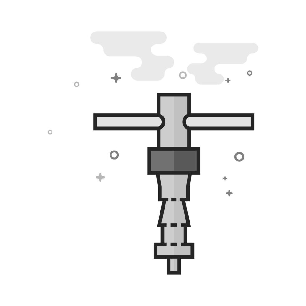 Bicycle tool icon in flat outlined grayscale style illustration vector