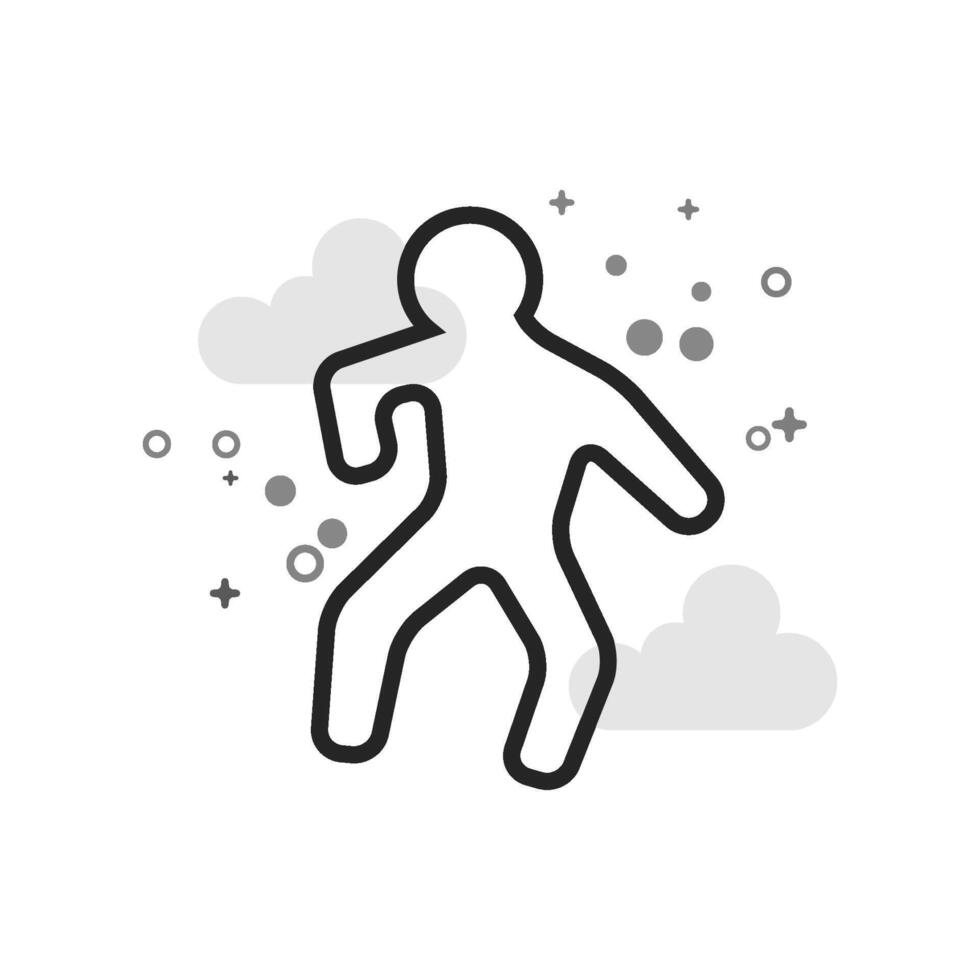 Crime victim icon in flat outlined grayscale style illustration vector