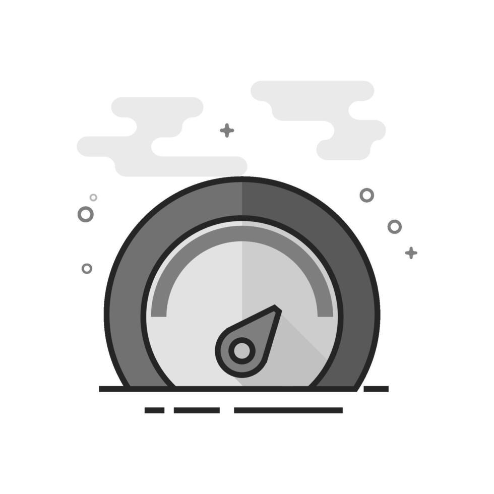 Dashboard icon in flat outlined grayscale style illustration vector