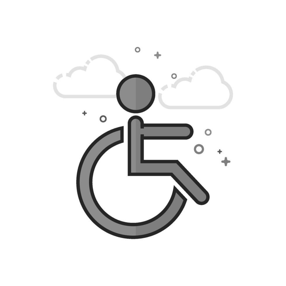 Disabled access icon in flat grayscale style illustration vector