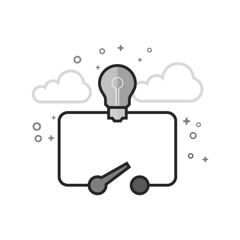 Electric switch diagram icon in flat outlined grayscale style illustration vector