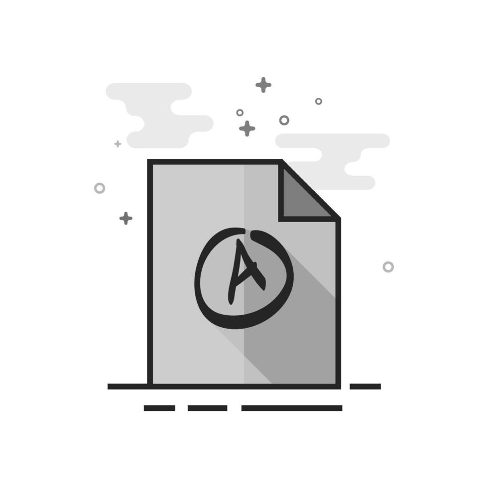 Exam result icon in flat outlined grayscale style illustration vector
