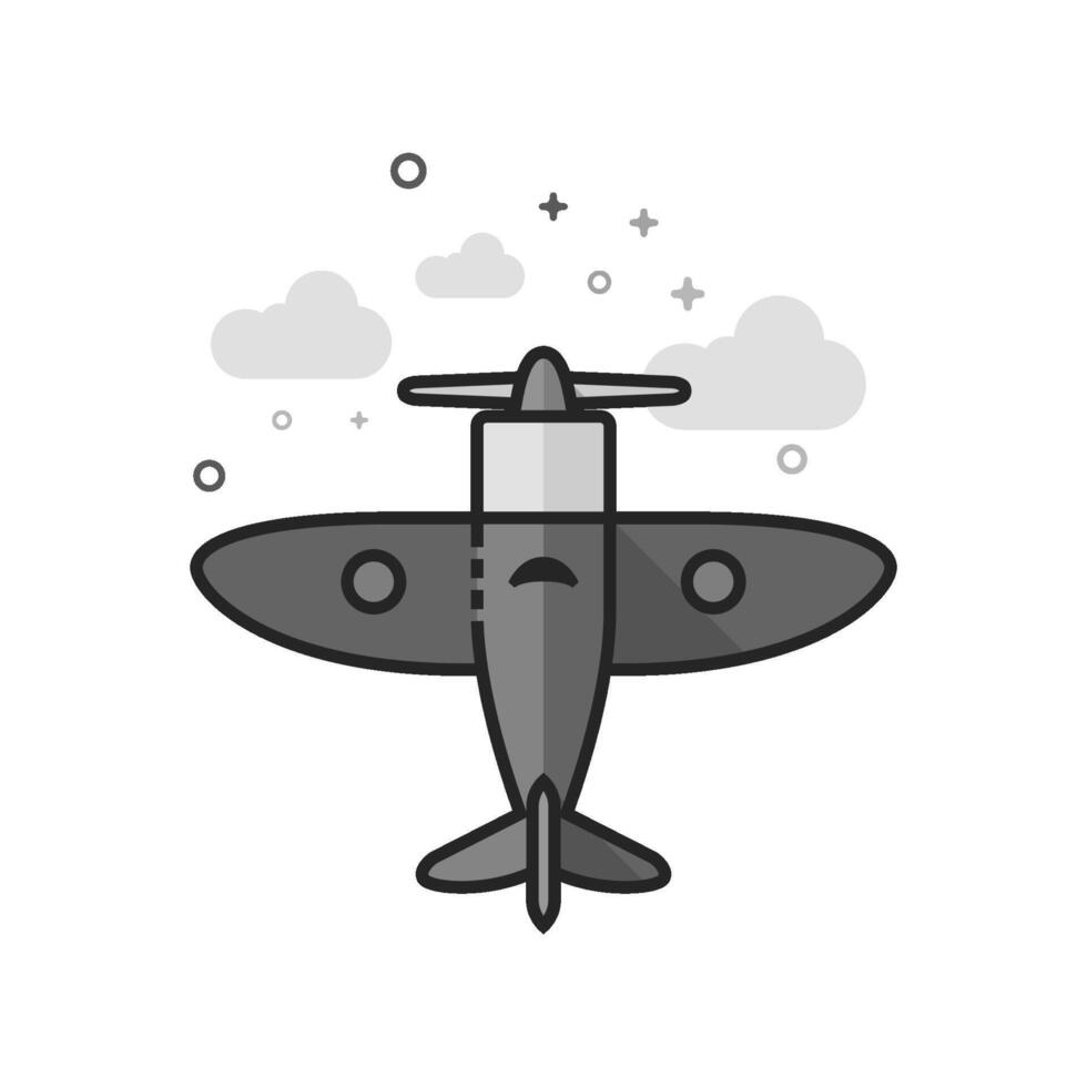 World War icon in flat outlined grayscale style illustration vector