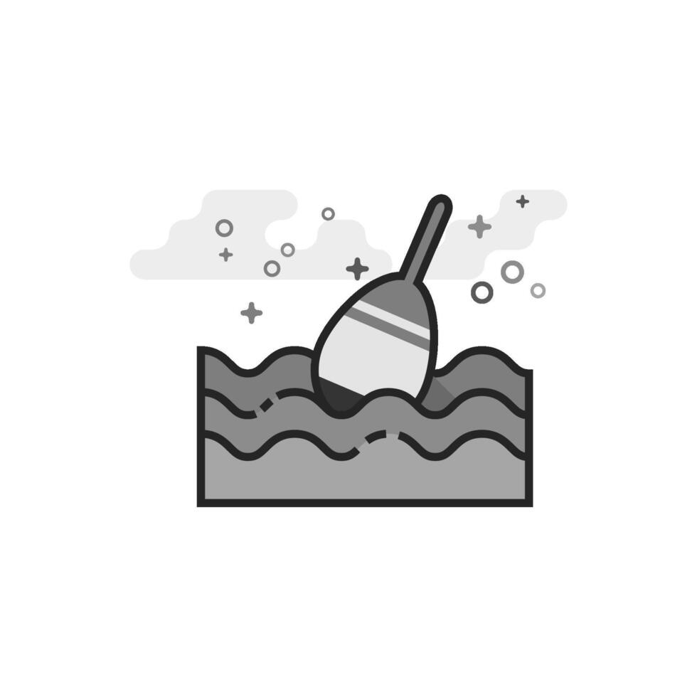 Fishing float icon in flat outlined grayscale style illustration vector
