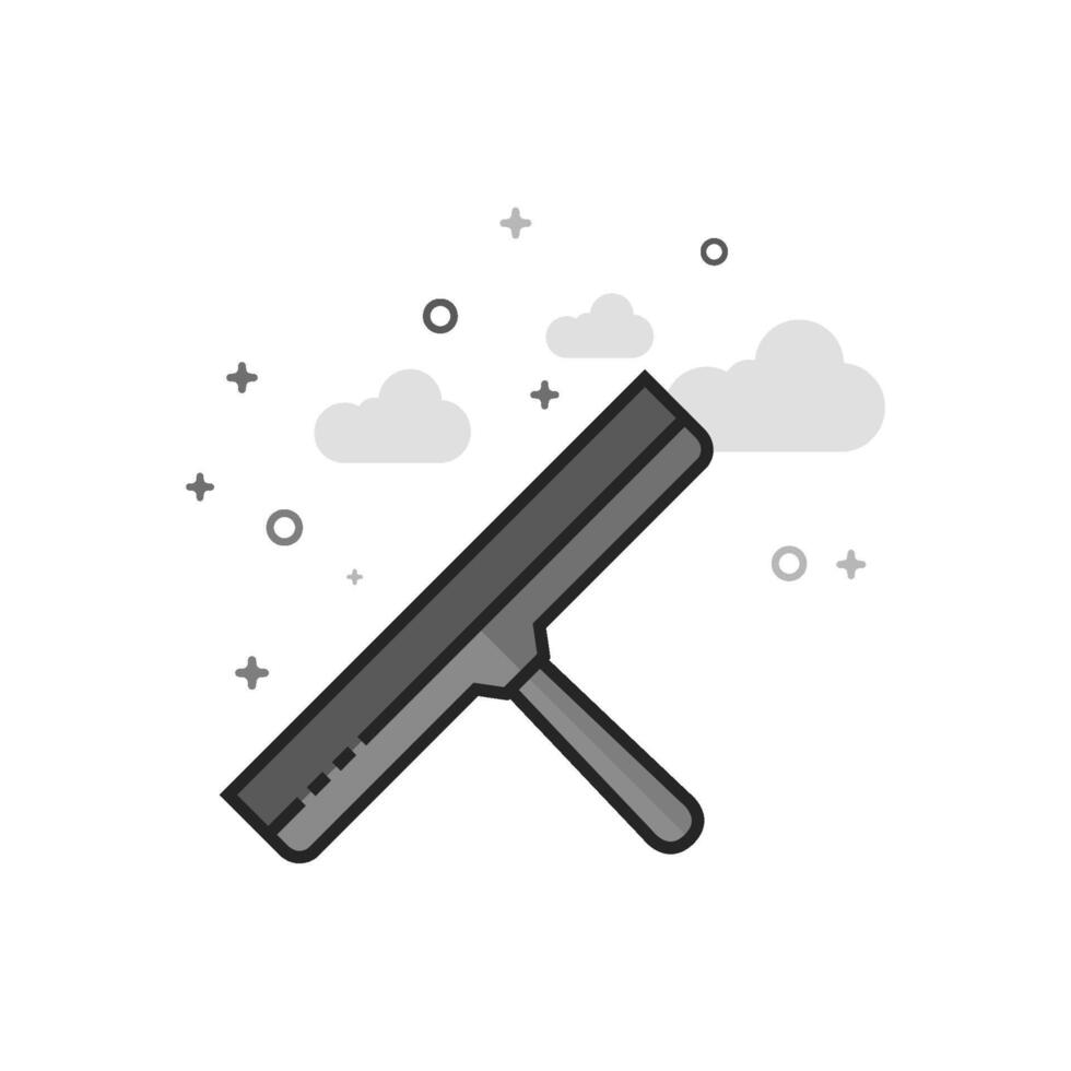 Glass scraper icon in flat outlined grayscale style illustration vector