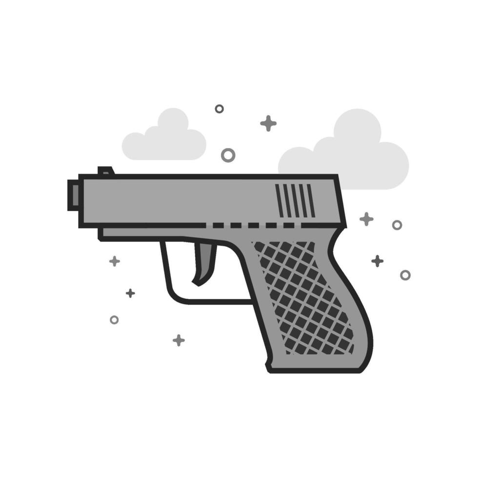 Arm gun icon in flat grayscale style illustration vector