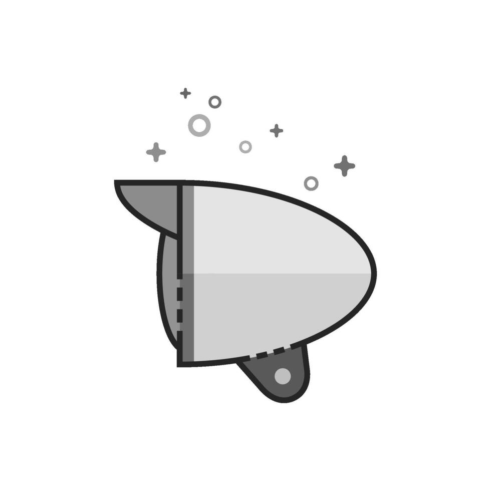 Bicycle head lamp icon in flat outlined grayscale style illustration vector