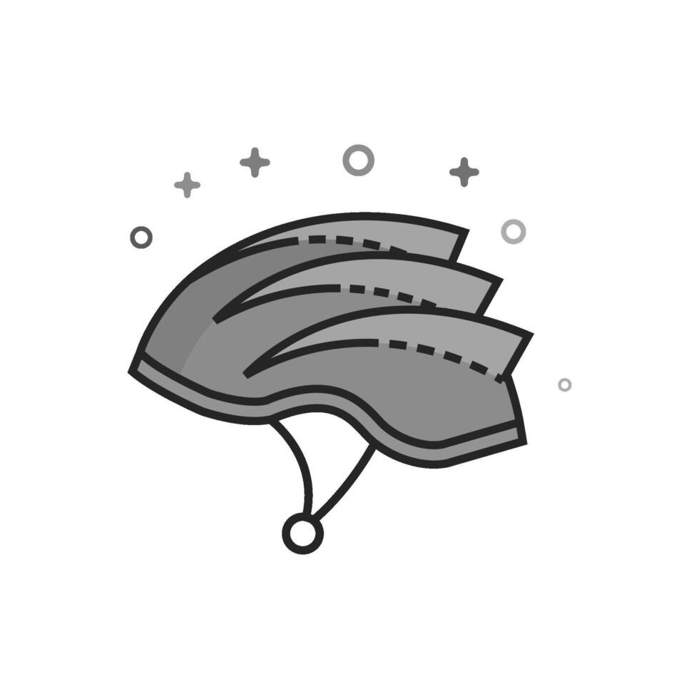 Bicycle helmet icon in flat grayscale style illustration vector