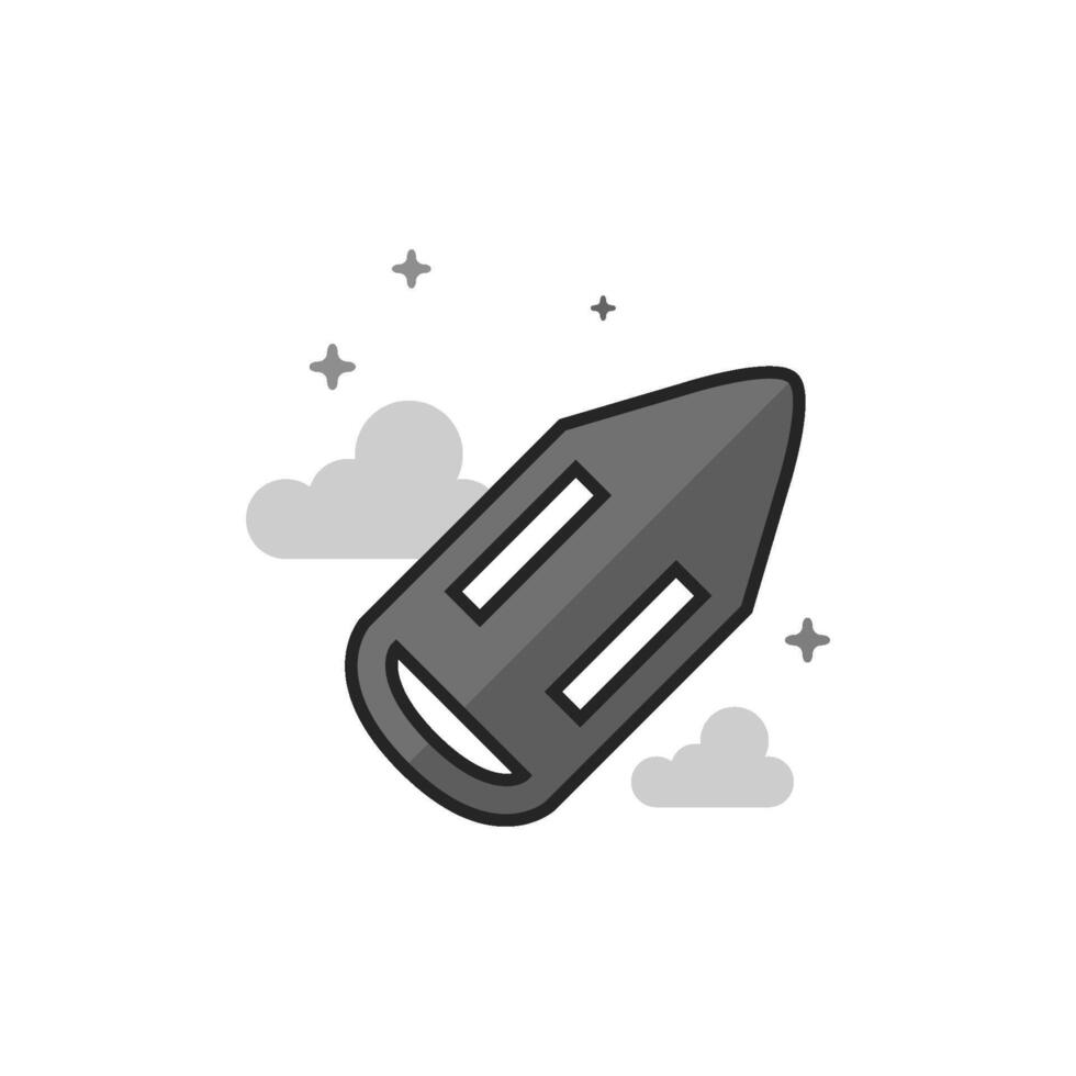 Lifeguard rescue icon in flat outlined grayscale style illustration vector