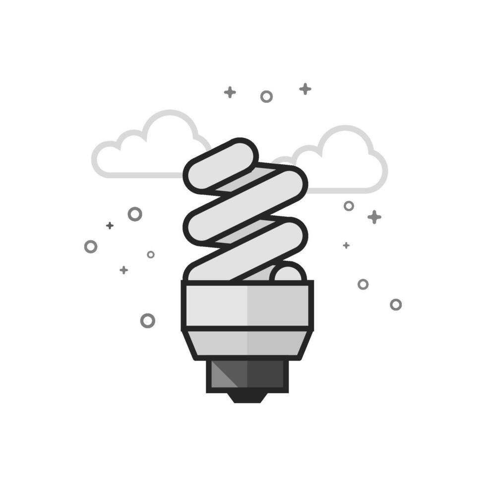 Light bulb icon in flat grayscale style vector