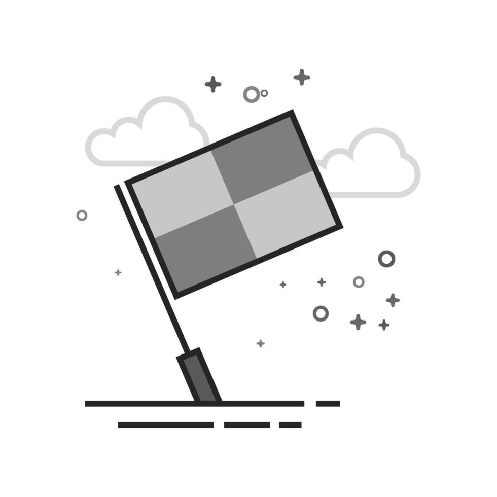 Lineman flag icon in flat outlined grayscale style illustration vector