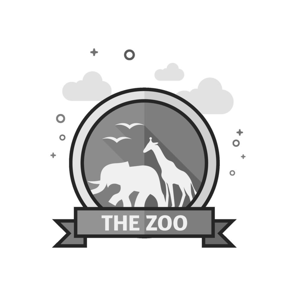 Zoo gate icon in flat outlined grayscale style vector