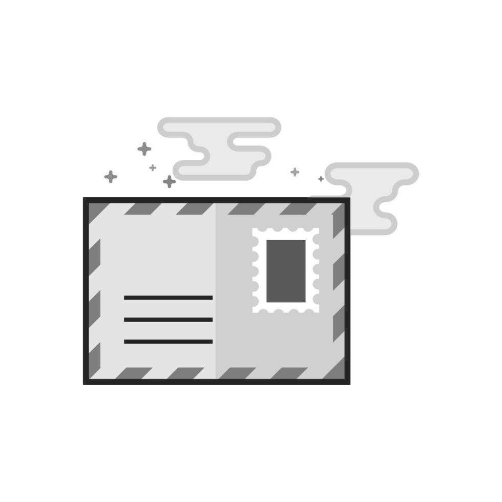 flat grayscale style illustration email icon vector
