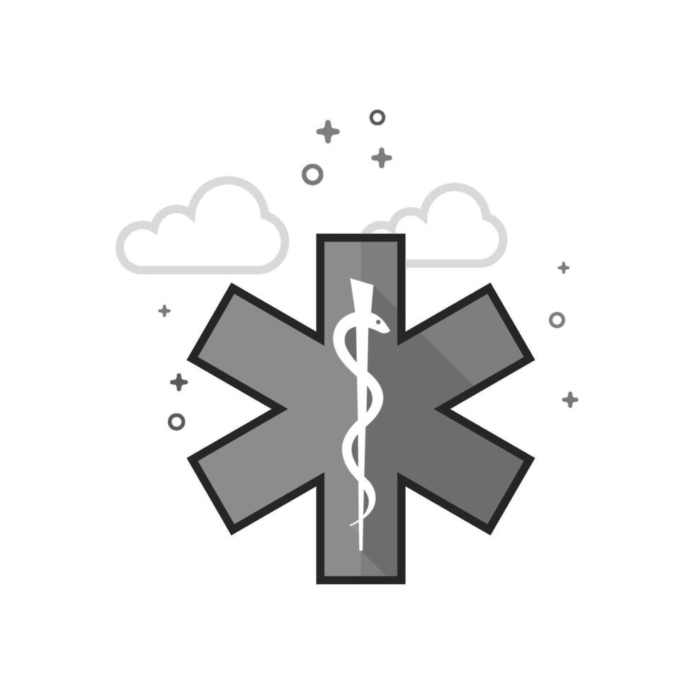Medical symbol icon in flat outlined grayscale style illustration vector